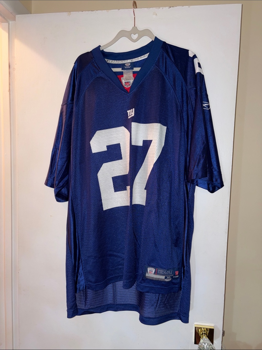Reebok Navy Blue Men's Football Jersey with White 27
